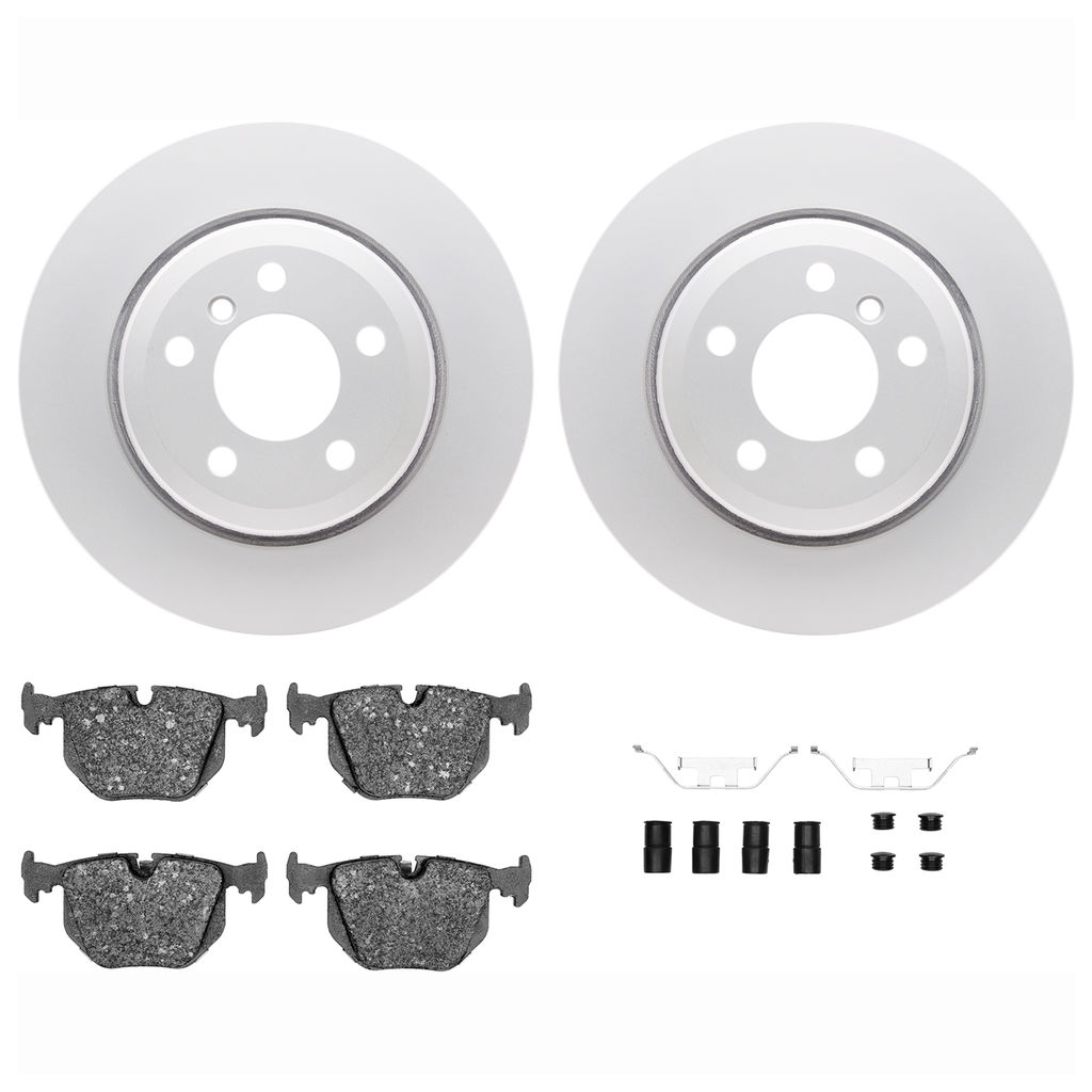 Dynamic Friction 4612-31083 - Brake Kit - Geostop Rotors and 5000 Euro Ceramic Brake Pads with Hardware