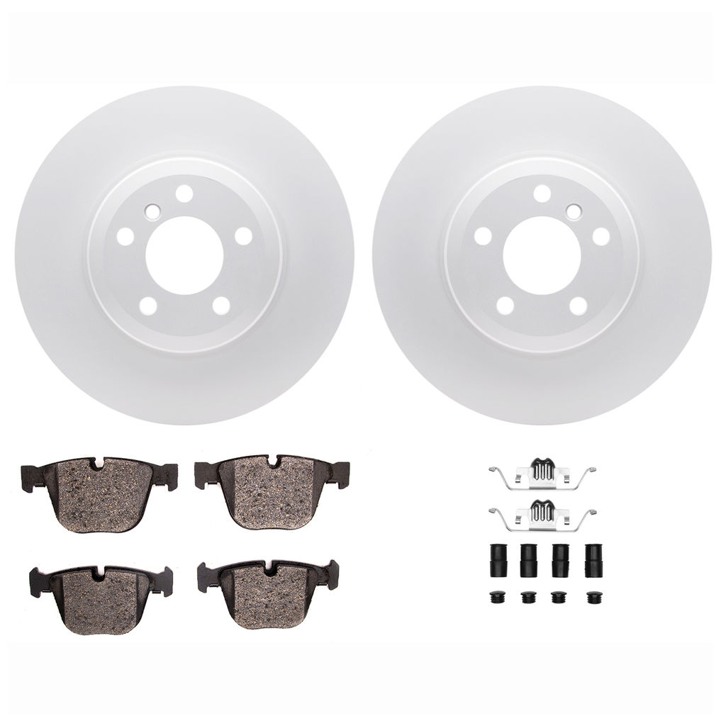 Dynamic Friction 4612-31084 - Brake Kit - Geostop Rotors and 5000 Euro Ceramic Brake Pads with Hardware