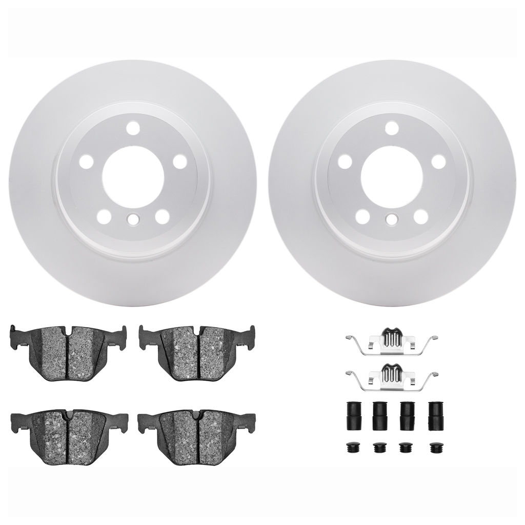 Dynamic Friction 4612-31086 - Brake Kit - Geostop Rotors and 5000 Euro Ceramic Brake Pads with Hardware