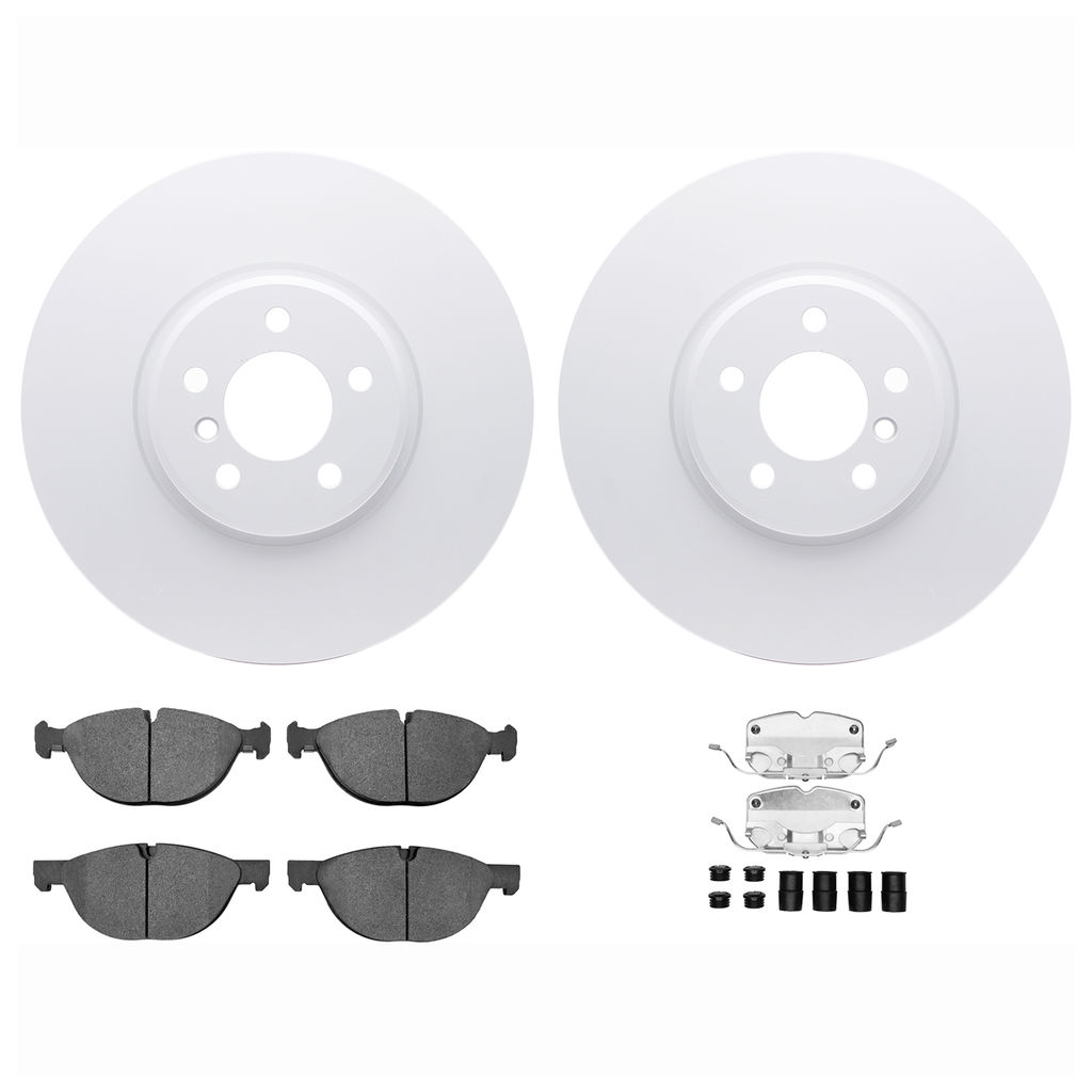 Dynamic Friction 4612-31088 - Brake Kit - Geostop Rotors and 5000 Euro Ceramic Brake Pads with Hardware