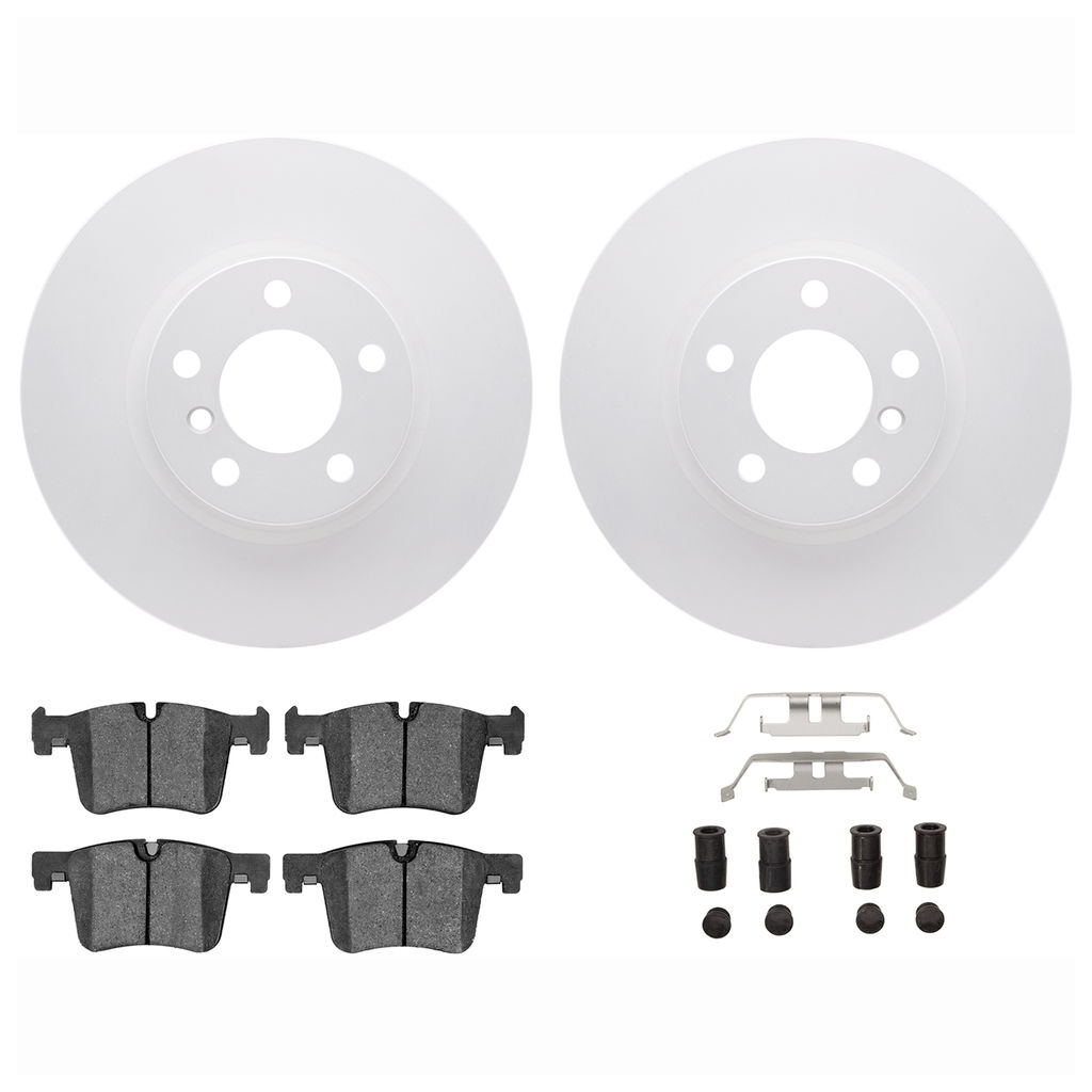 Dynamic Friction 4612-31090 - Brake Kit - Geostop Rotors and 5000 Euro Ceramic Brake Pads with Hardware