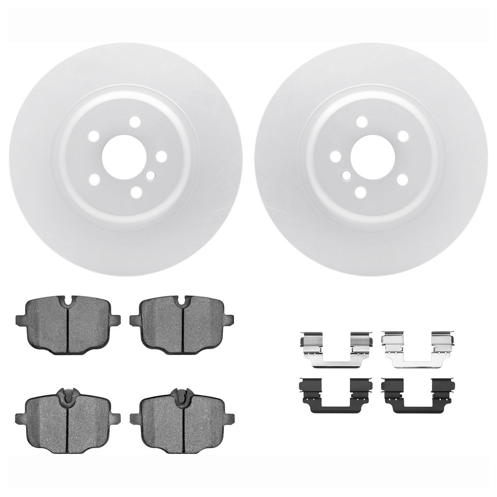 Dynamic Friction 4612-31093 - Brake Kit - Geostop Rotors and 5000 Euro Ceramic Brake Pads with Hardware