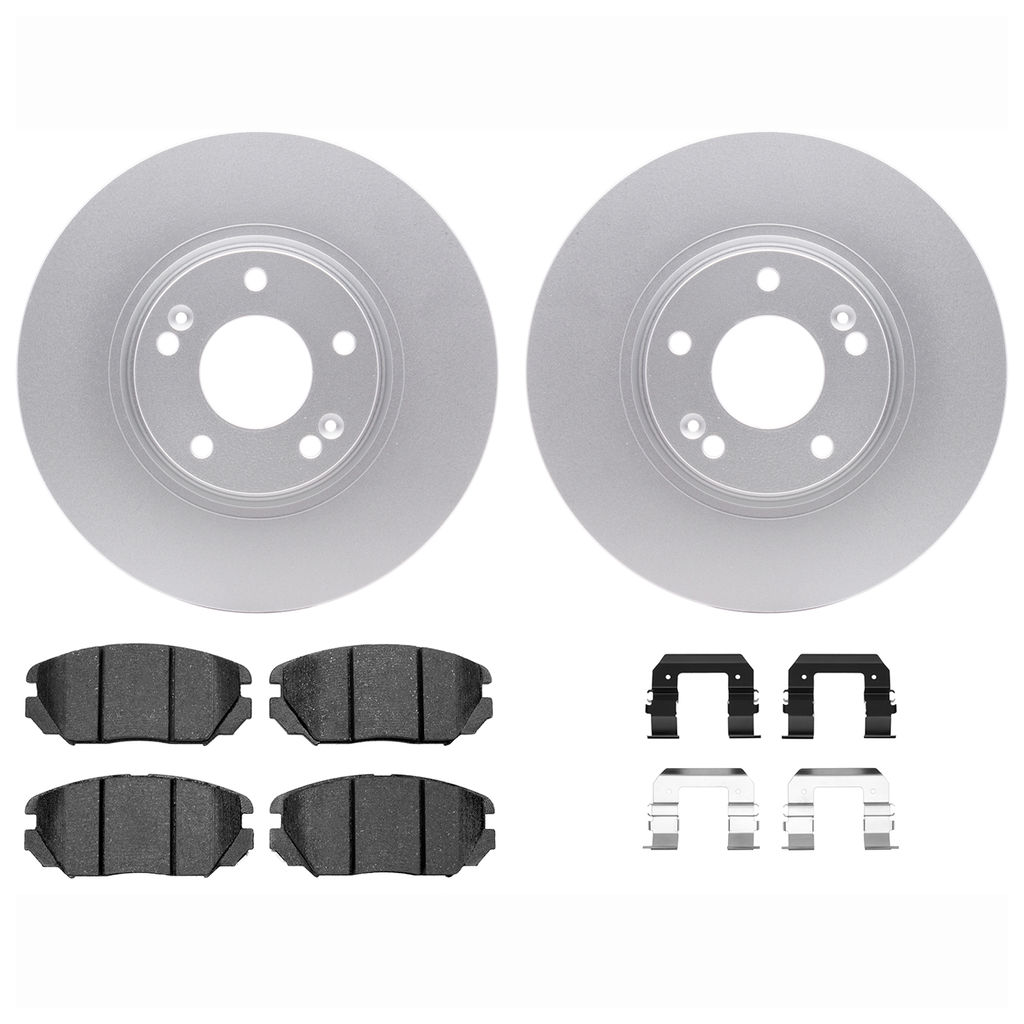 Dynamic Friction 4612-03000 - Brake Kit - Geostop Rotors and 5000 Euro Ceramic Brake Pads with Hardware