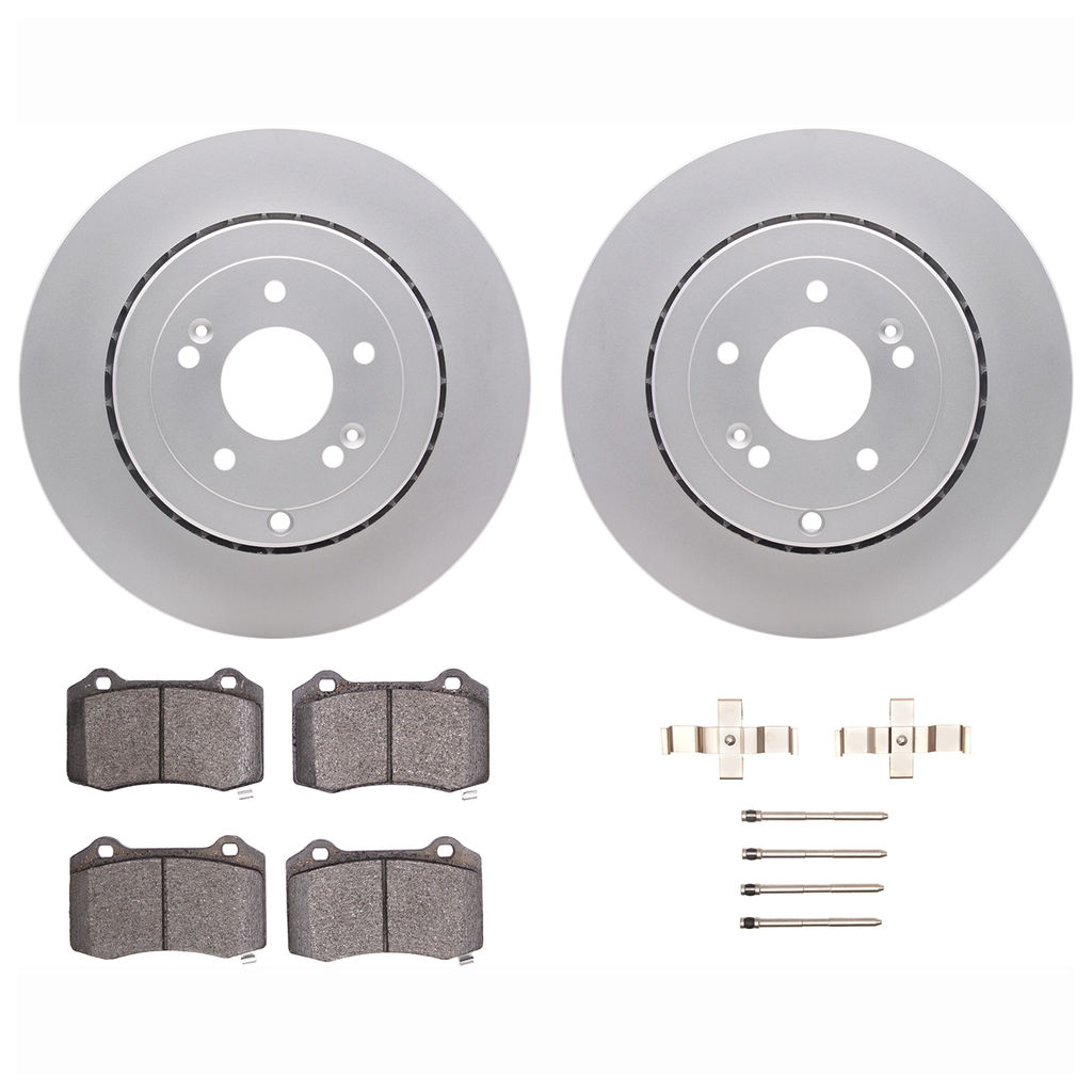 Dynamic Friction 4612-03002 - Brake Kit - Geostop Rotors and 5000 Euro Ceramic Brake Pads with Hardware
