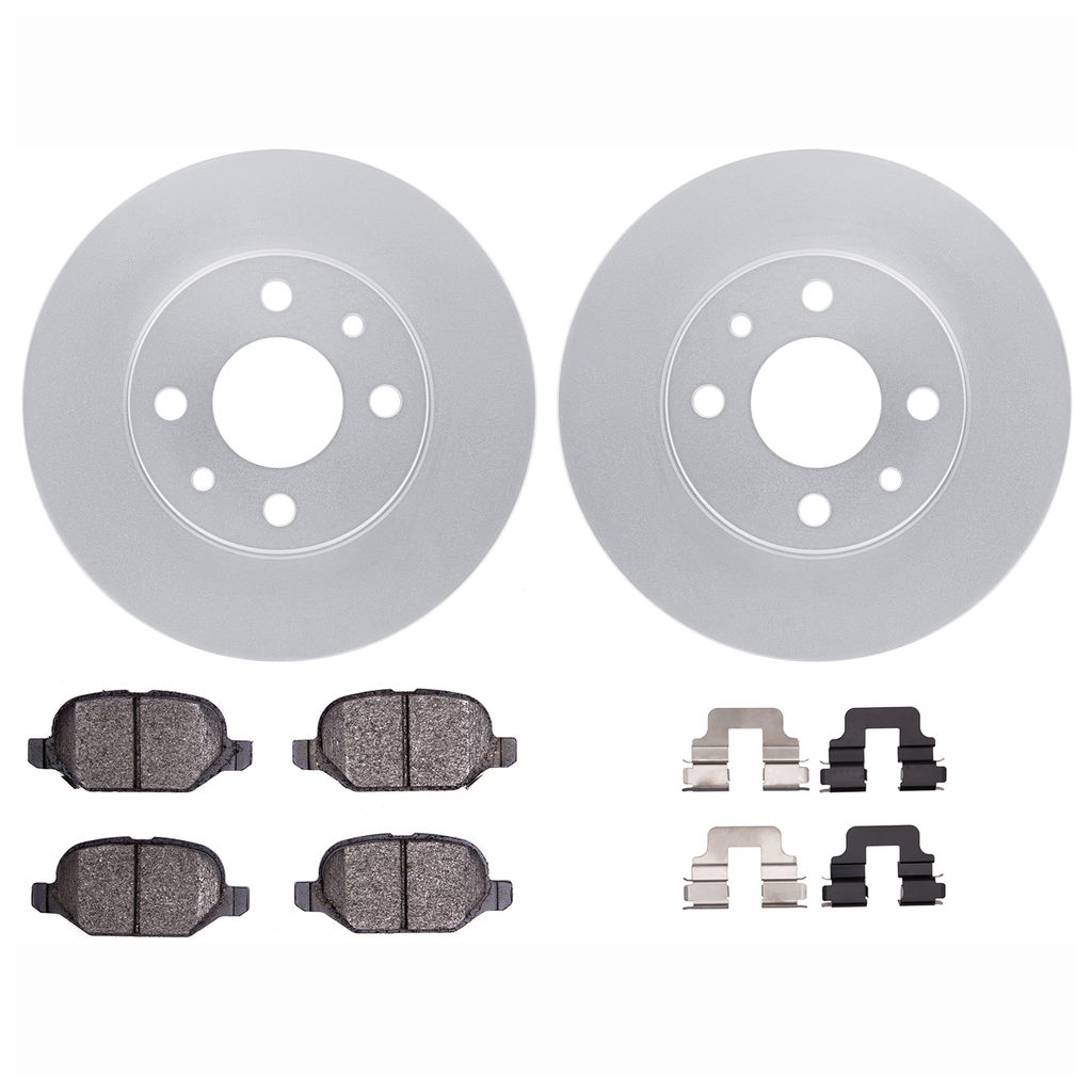 Dynamic Friction 4612-07000 - Brake Kit - Geostop Rotors and 5000 Euro Ceramic Brake Pads with Hardware