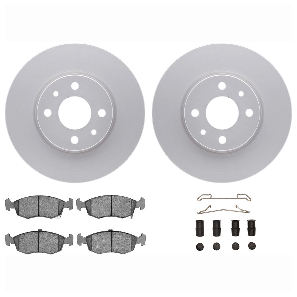 Dynamic Friction 4612-07001 - Brake Kit - Geostop Rotors and 5000 Euro Ceramic Brake Pads with Hardware