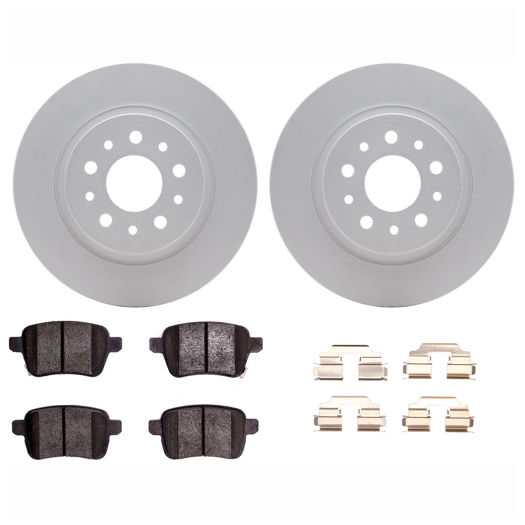 Dynamic Friction 4612-07002 - Brake Kit - Geostop Rotors and 5000 Euro Ceramic Brake Pads with Hardware