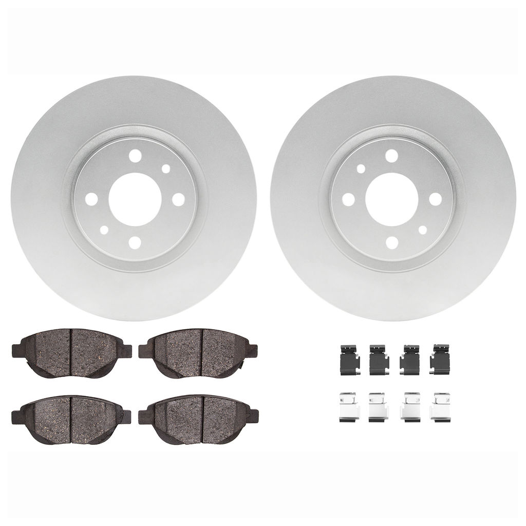 Dynamic Friction 4612-07003 - Brake Kit - Geostop Rotors and 5000 Euro Ceramic Brake Pads with Hardware