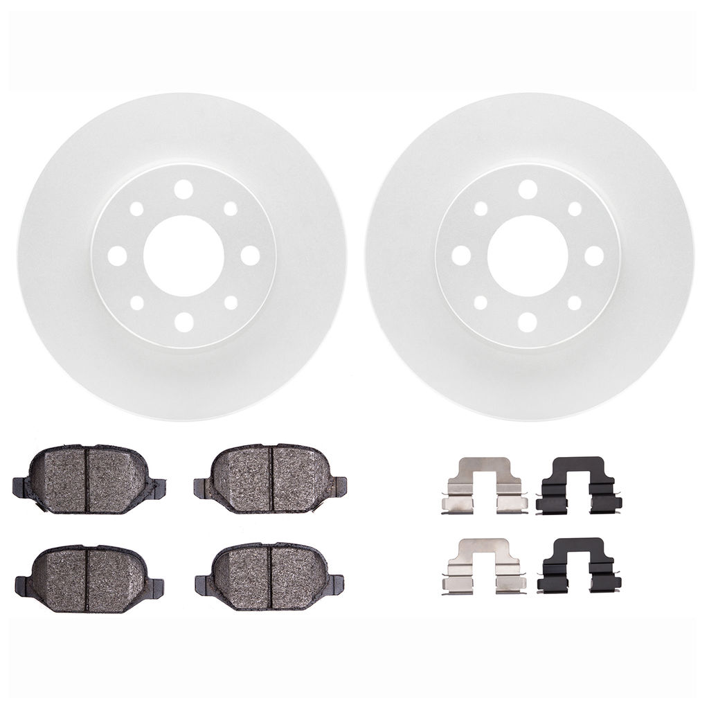 Dynamic Friction 4612-07004 - Brake Kit - Geostop Rotors and 5000 Euro Ceramic Brake Pads with Hardware