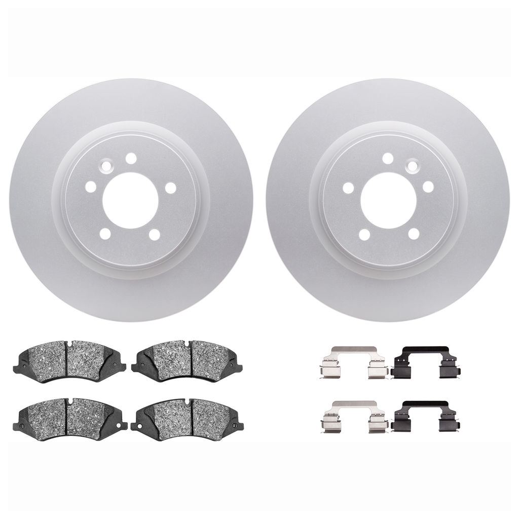 Dynamic Friction 4612-11009 - Brake Kit - Geostop Rotors and 5000 Euro Ceramic Brake Pads with Hardware