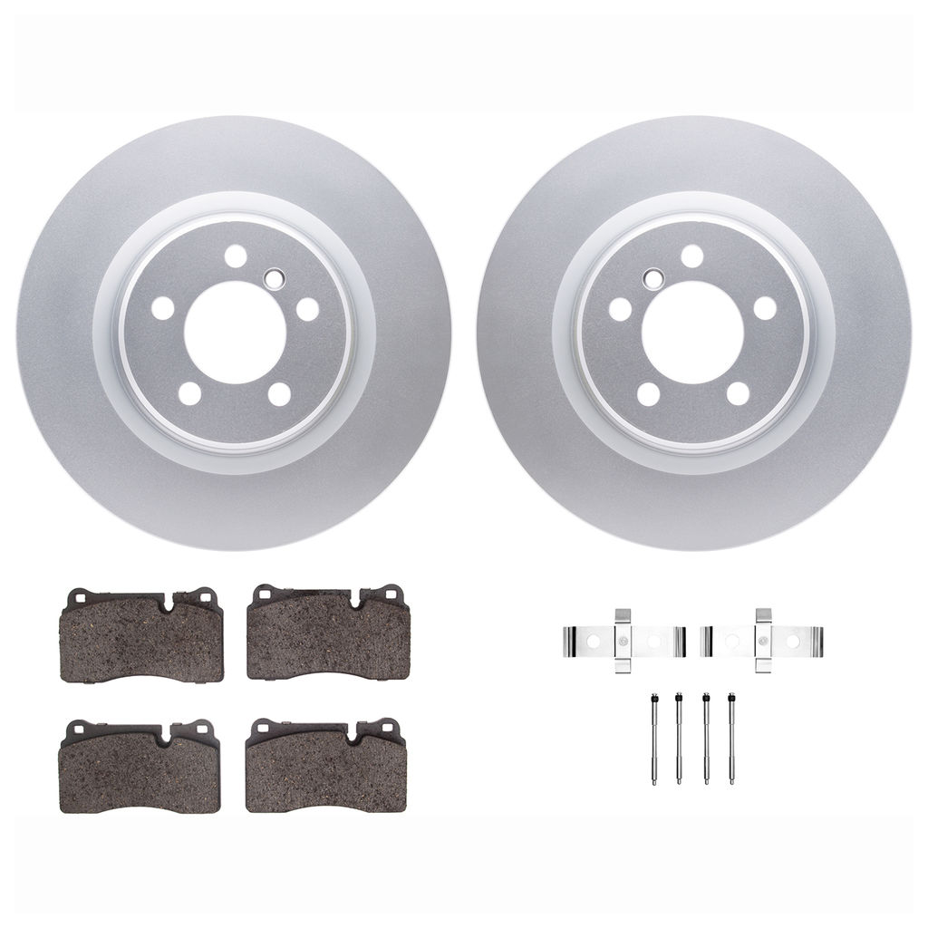 Dynamic Friction 4612-11012 - Brake Kit - Geostop Rotors and 5000 Euro Ceramic Brake Pads with Hardware