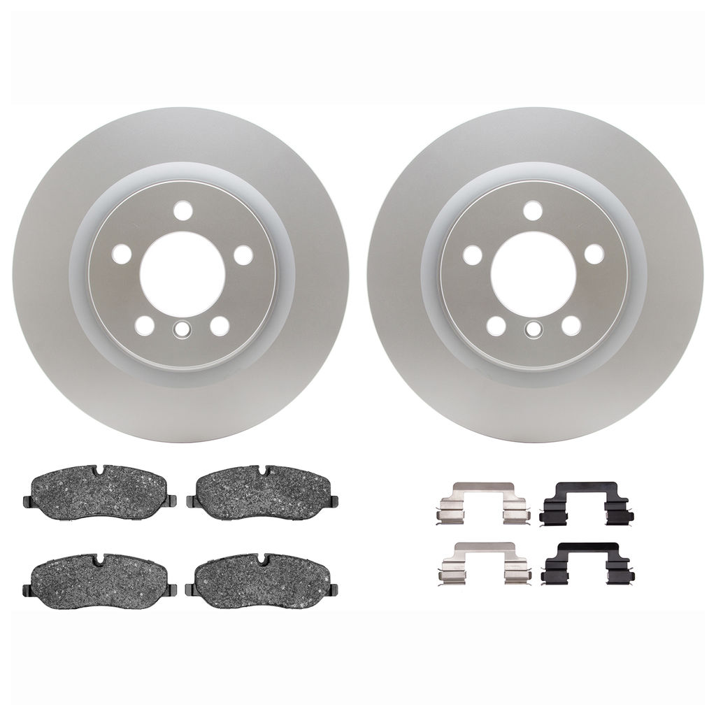 Dynamic Friction 4612-11014 - Brake Kit - Geostop Rotors and 5000 Euro Ceramic Brake Pads with Hardware