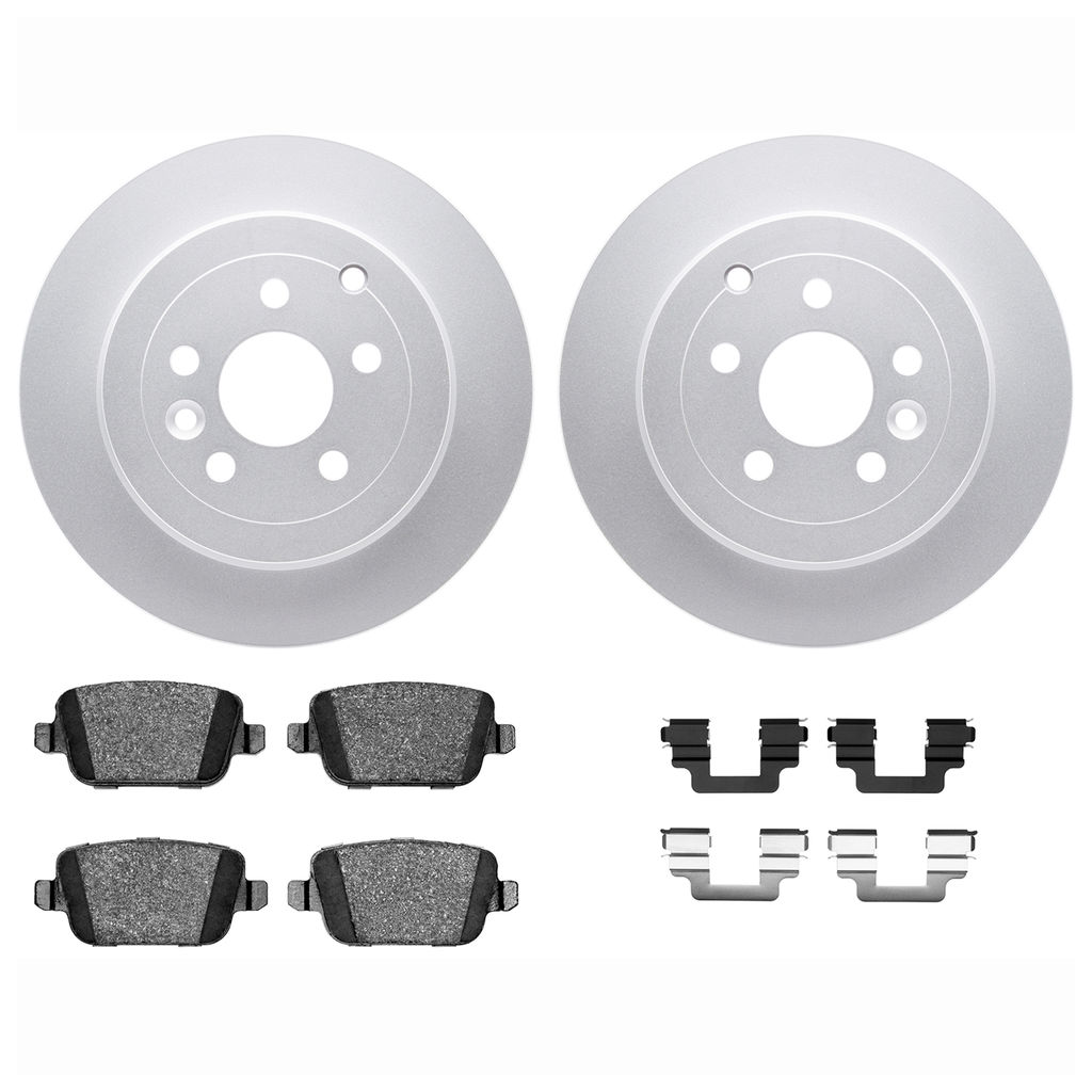 Dynamic Friction 4612-11016 - Brake Kit - Geostop Rotors and 5000 Euro Ceramic Brake Pads with Hardware