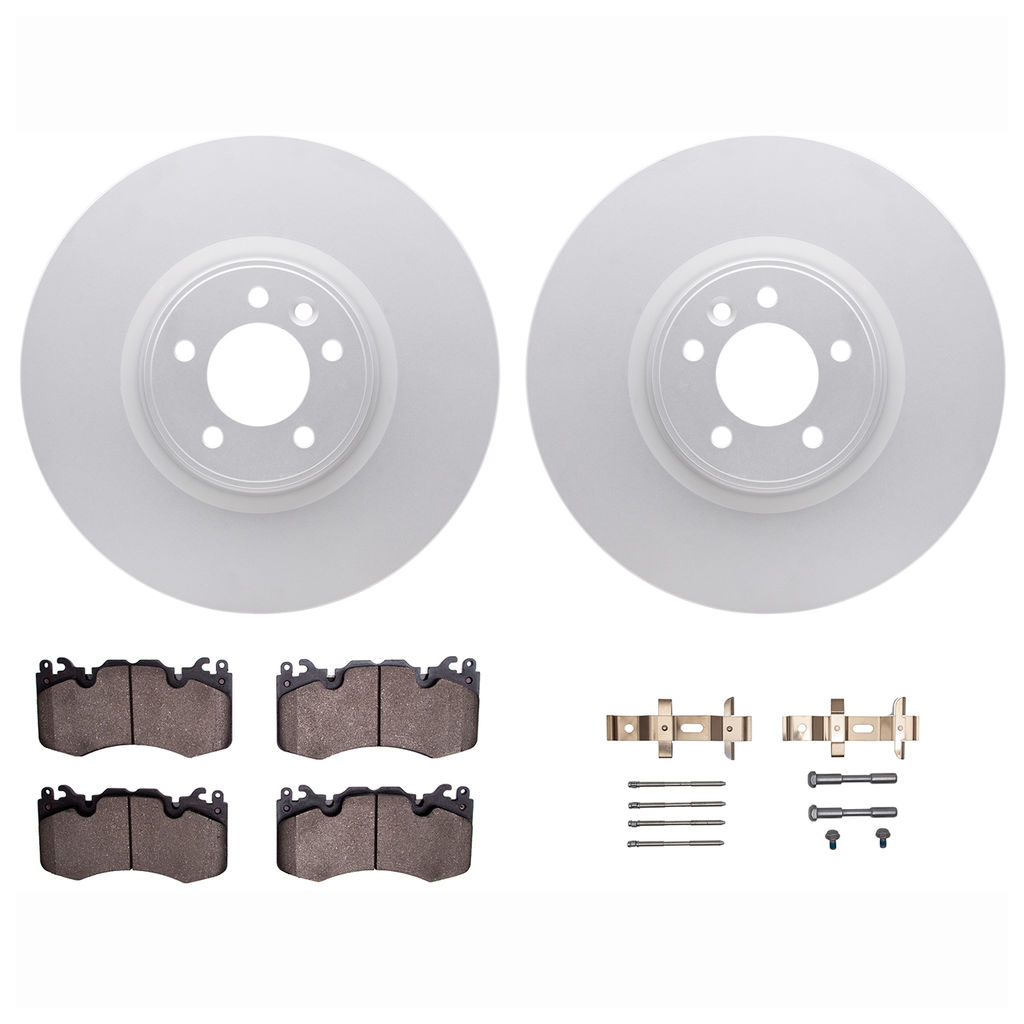 Dynamic Friction 4612-11020 - Brake Kit - Geostop Rotors and 5000 Euro Ceramic Brake Pads with Hardware