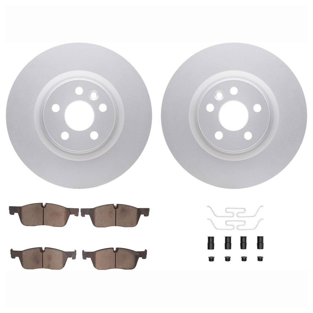 Dynamic Friction 4612-11024 - Brake Kit - Geostop Rotors and 5000 Euro Ceramic Brake Pads with Hardware