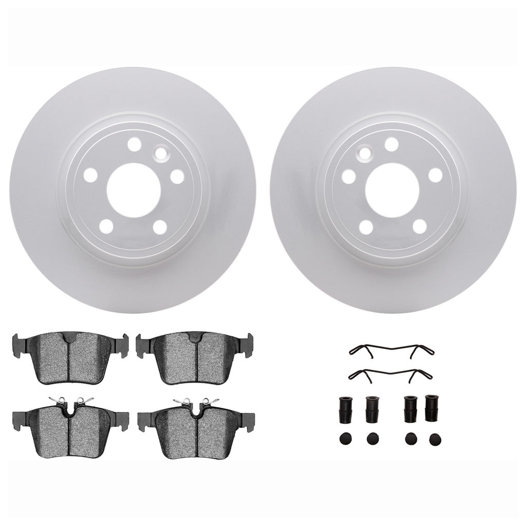 Dynamic Friction 4612-11026 - Brake Kit - Geostop Rotors and 5000 Euro Ceramic Brake Pads with Hardware