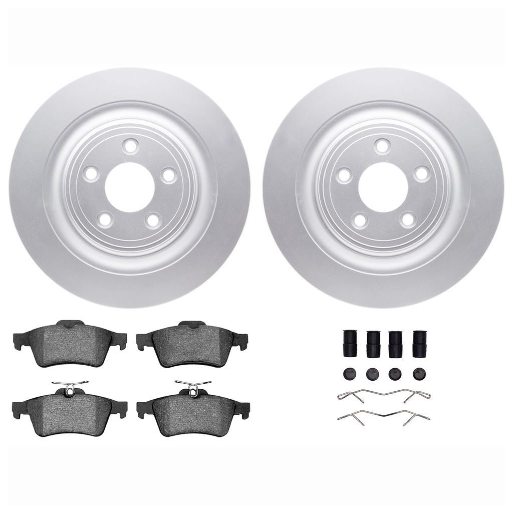 Dynamic Friction 4612-20007 - Brake Kit - Geostop Rotors and 5000 Euro Ceramic Brake Pads with Hardware