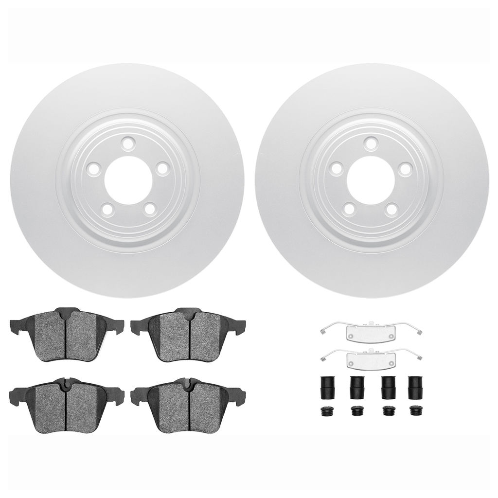 Dynamic Friction 4612-20009 - Brake Kit - Geostop Rotors and 5000 Euro Ceramic Brake Pads with Hardware