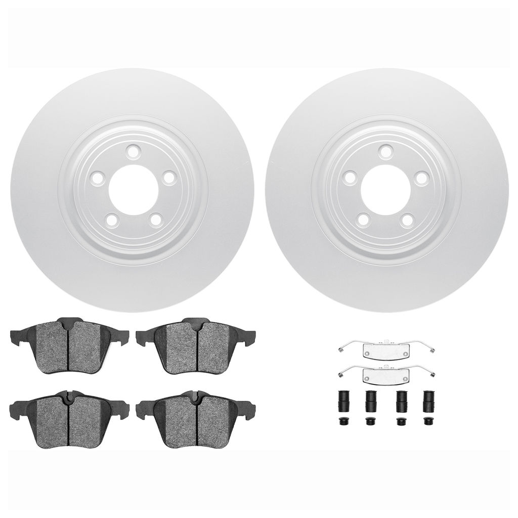 Dynamic Friction 4612-20010 - Brake Kit - Geostop Rotors and 5000 Euro Ceramic Brake Pads with Hardware