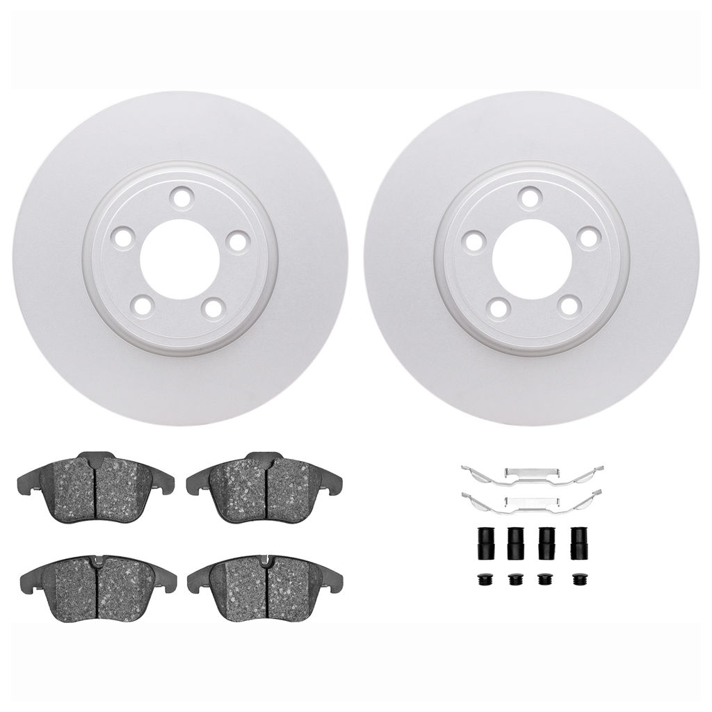 Dynamic Friction 4612-20013 - Brake Kit - Geostop Rotors and 5000 Euro Ceramic Brake Pads with Hardware