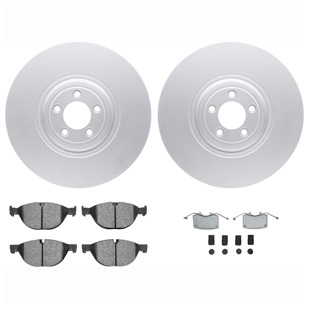Dynamic Friction 4612-20014 - Brake Kit - Geostop Rotors and 5000 Euro Ceramic Brake Pads with Hardware