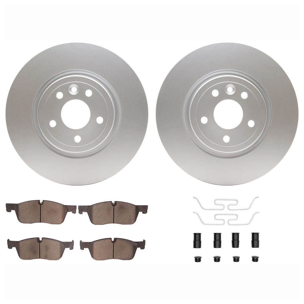 Dynamic Friction 4612-20018 - Brake Kit - Geostop Rotors and 5000 Euro Ceramic Brake Pads with Hardware
