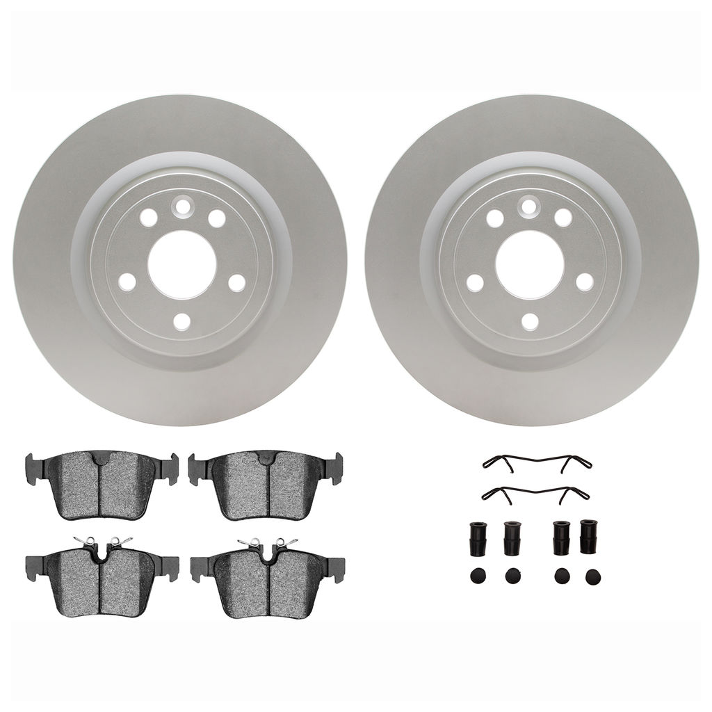 Dynamic Friction 4612-20021 - Brake Kit - Geostop Rotors and 5000 Euro Ceramic Brake Pads with Hardware