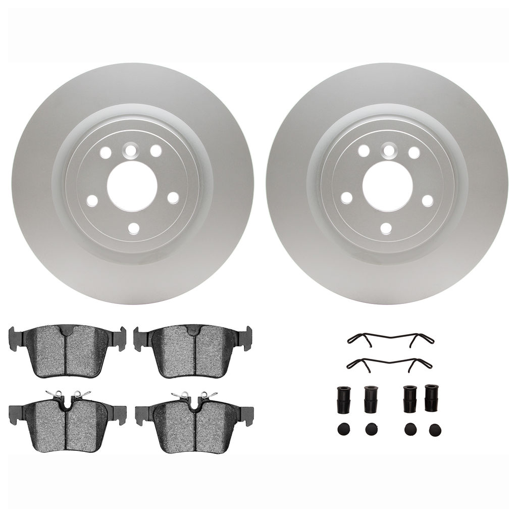 Dynamic Friction 4612-20022 - Brake Kit - Geostop Rotors and 5000 Euro Ceramic Brake Pads with Hardware