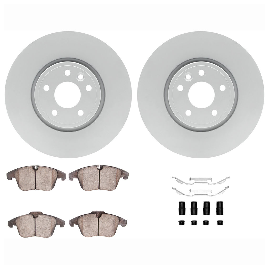 Dynamic Friction 4612-20023 - Brake Kit - Geostop Rotors and 5000 Euro Ceramic Brake Pads with Hardware