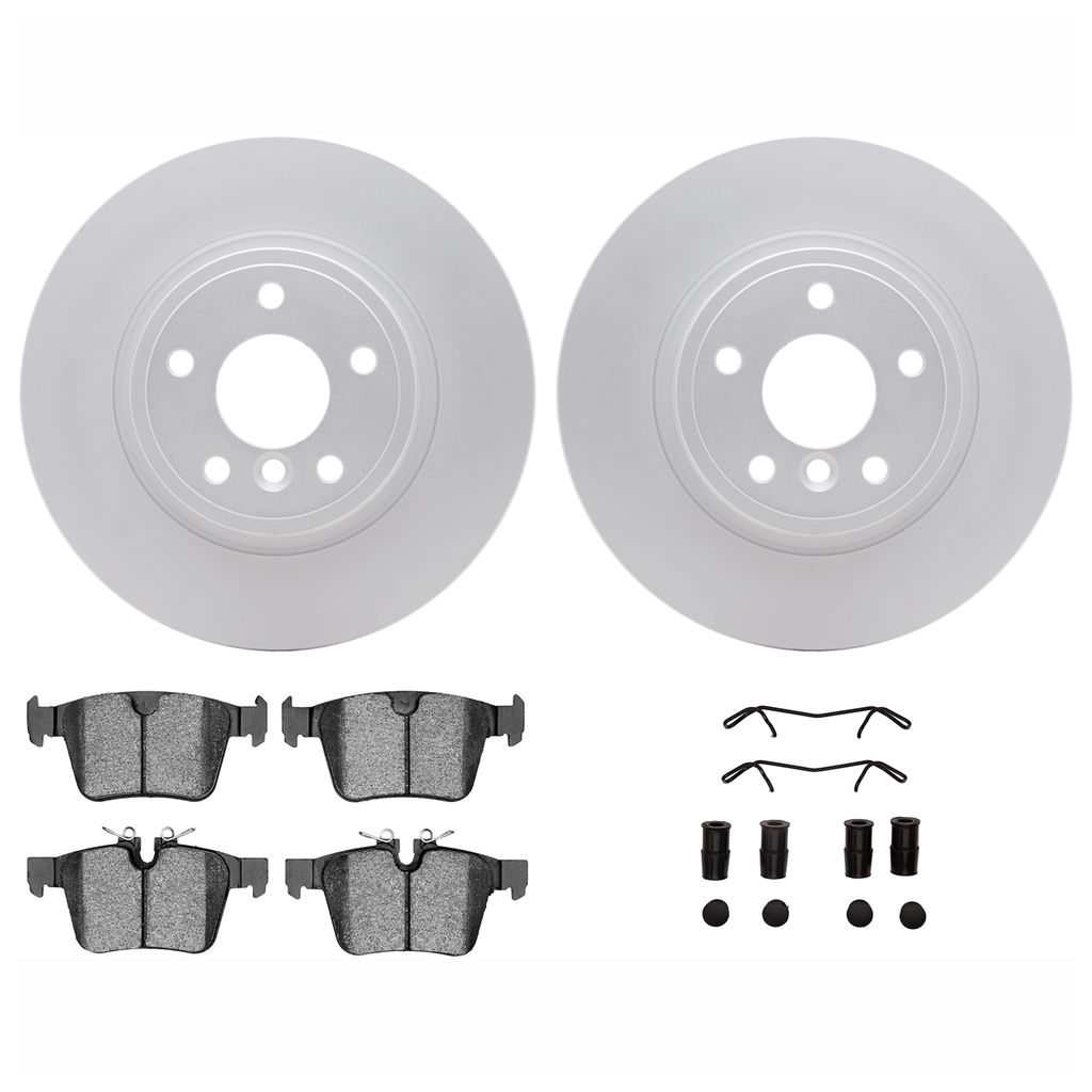 Dynamic Friction 4612-20024 - Brake Kit - Geostop Rotors and 5000 Euro Ceramic Brake Pads with Hardware