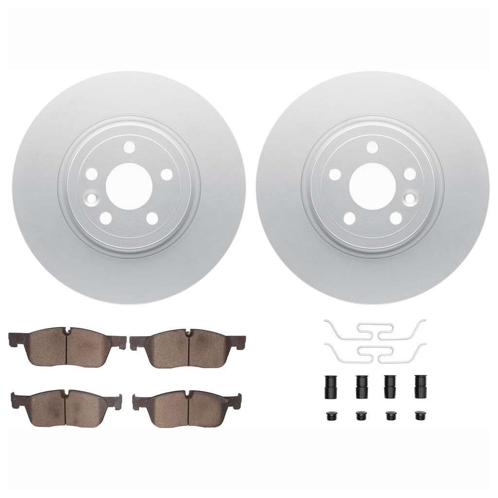 Dynamic Friction 4612-20025 - Brake Kit - Geostop Rotors and 5000 Euro Ceramic Brake Pads with Hardware