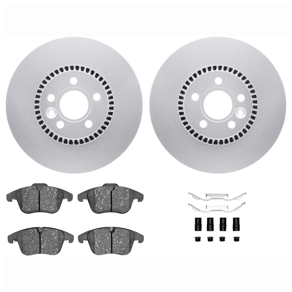Dynamic Friction 4612-27028 - Brake Kit - Geostop Rotors and 5000 Euro Ceramic Brake Pads with Hardware