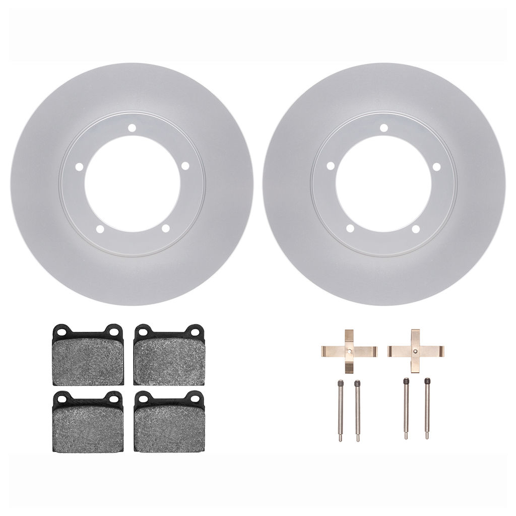 Dynamic Friction 4612-02000 - Brake Kit - Geostop Rotors and 5000 Euro Ceramic Brake Pads with Hardware