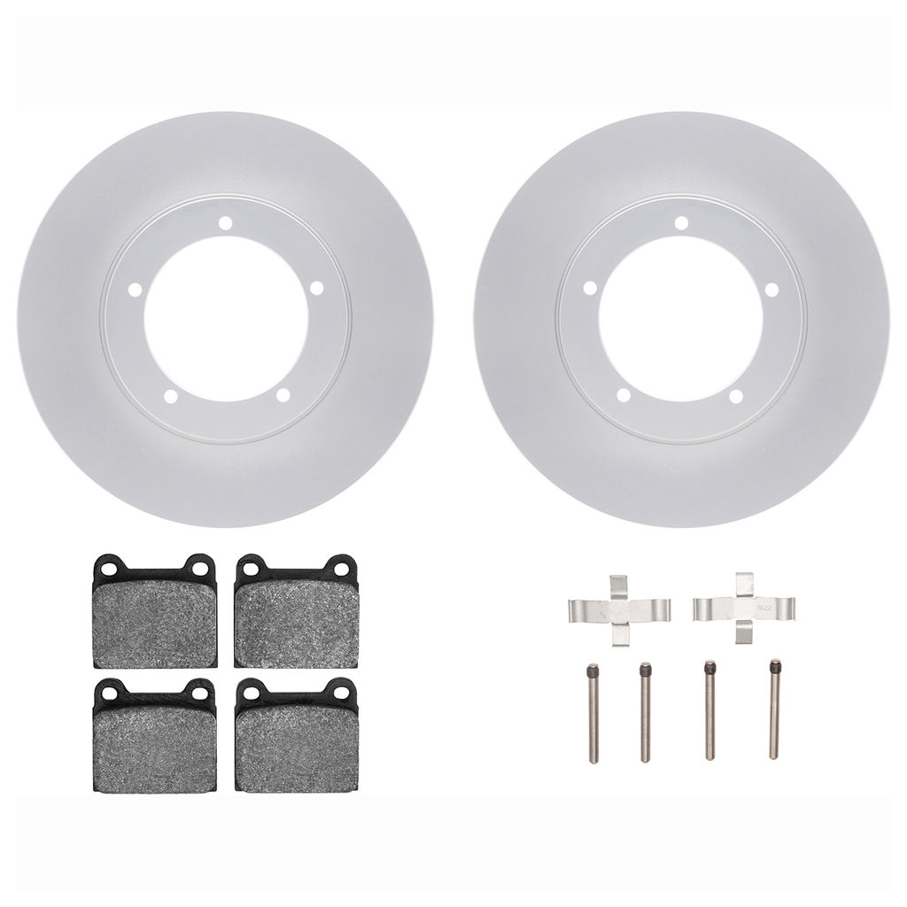Dynamic Friction 4612-02001 - Brake Kit - Geostop Rotors and 5000 Euro Ceramic Brake Pads with Hardware