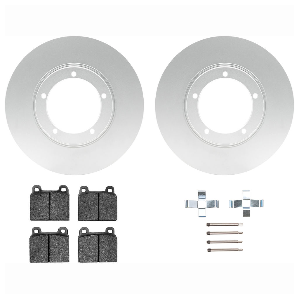 Dynamic Friction 4612-02003 - Brake Kit - Geostop Rotors and 5000 Euro Ceramic Brake Pads with Hardware