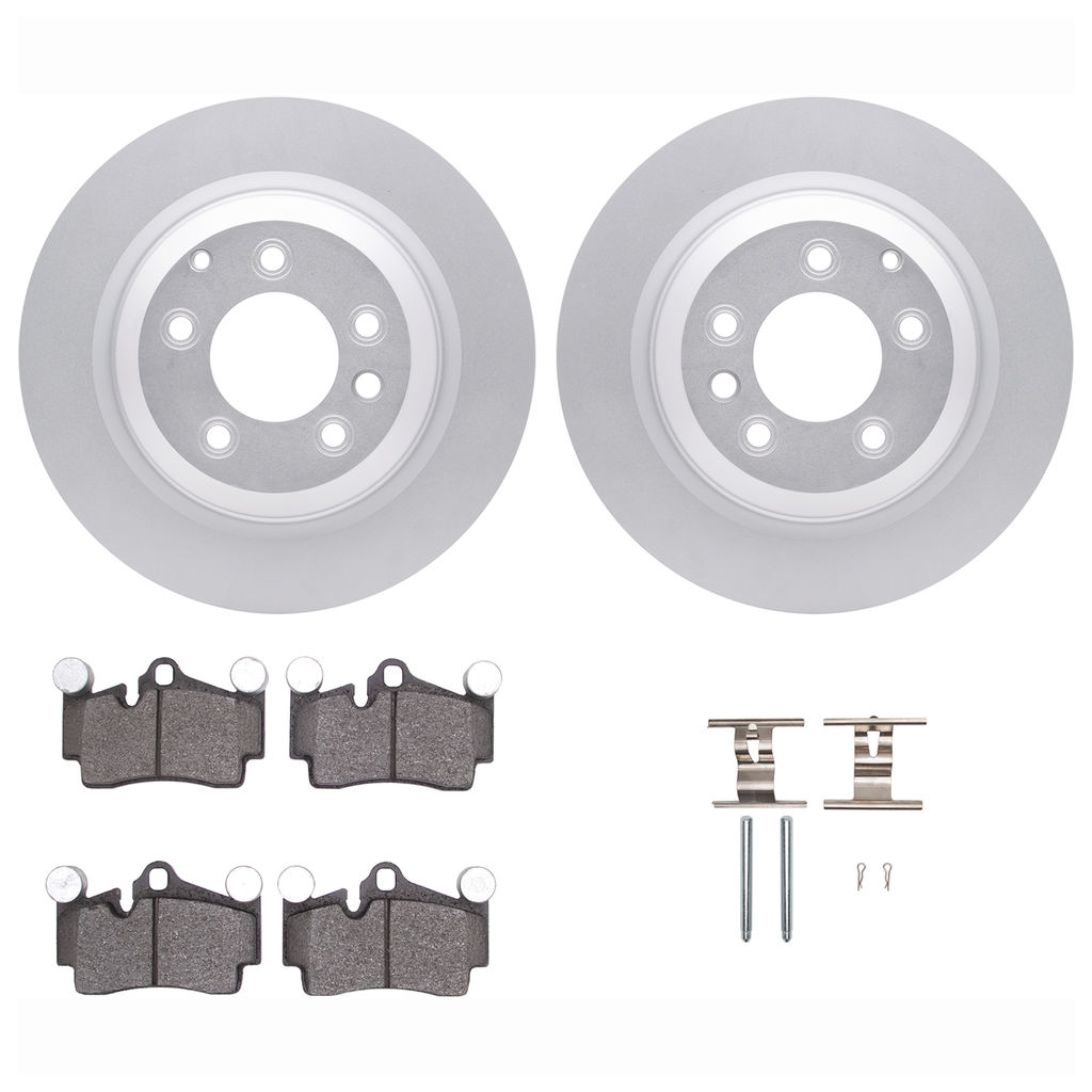 Dynamic Friction 4612-02008 - Brake Kit - Geostop Rotors and 5000 Euro Ceramic Brake Pads with Hardware