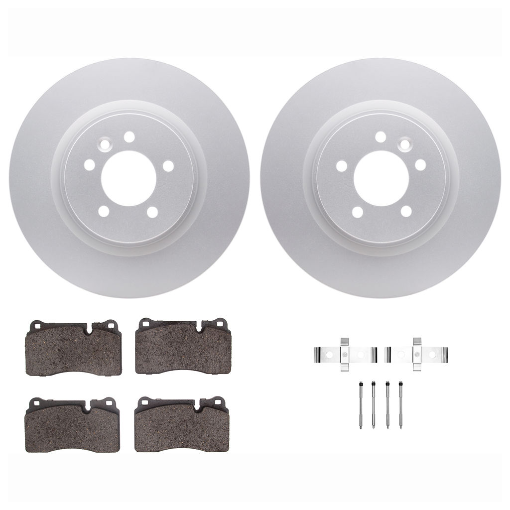 Dynamic Friction 4612-11008 - Brake Kit - Geostop Rotors and 5000 Euro Ceramic Brake Pads with Hardware