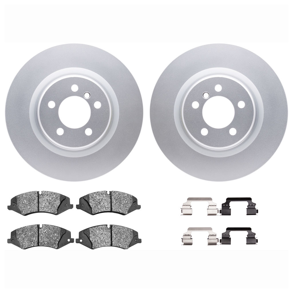 Dynamic Friction 4612-11013 - Brake Kit - Geostop Rotors and 5000 Euro Ceramic Brake Pads with Hardware