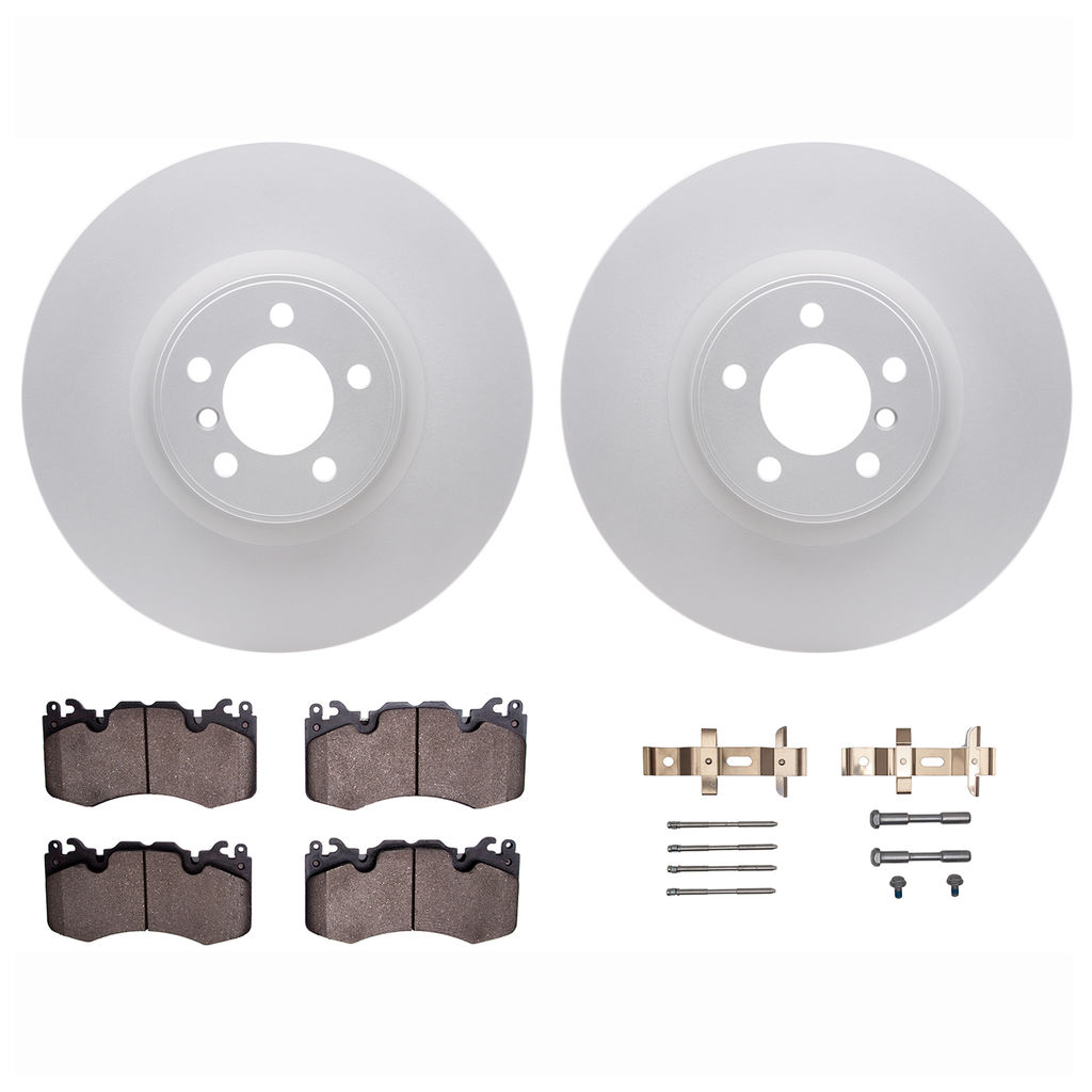 Dynamic Friction 4612-11018 - Brake Kit - Geostop Rotors and 5000 Euro Ceramic Brake Pads with Hardware