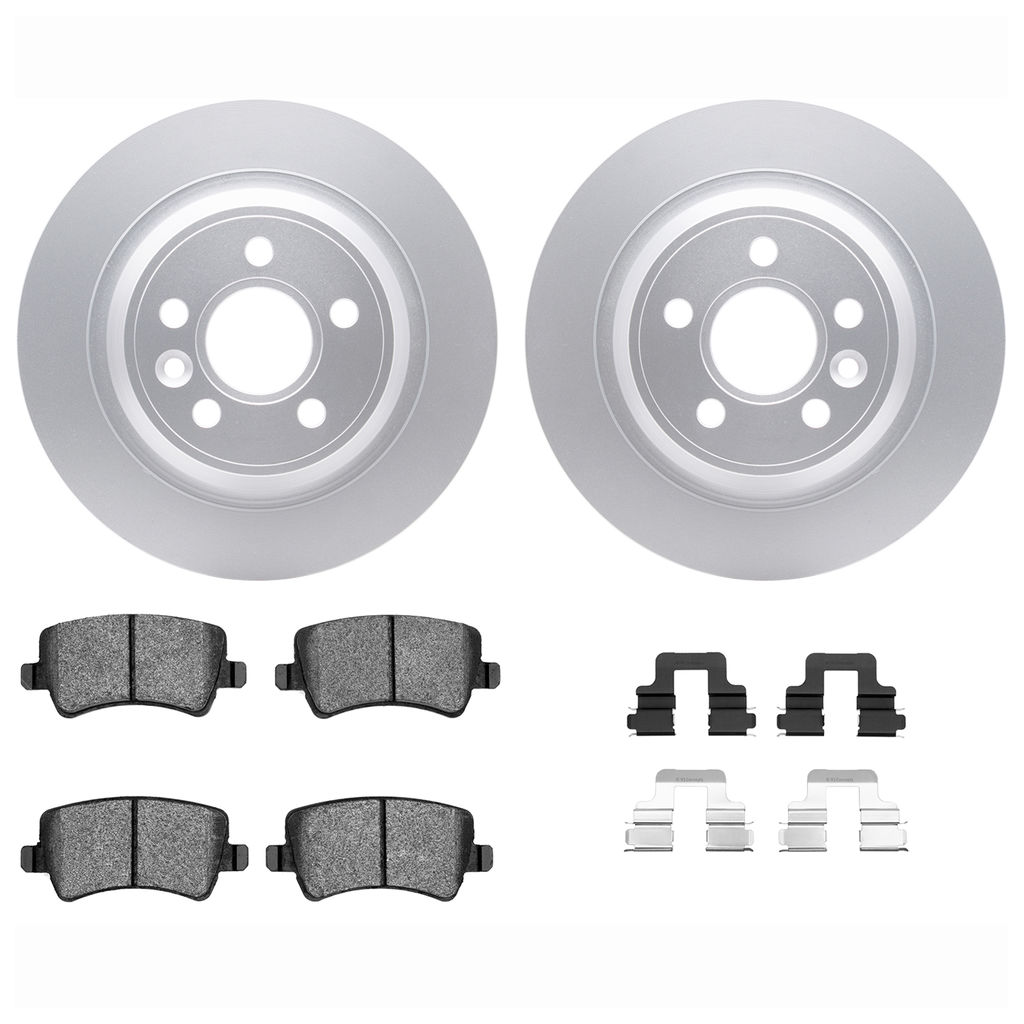 Dynamic Friction 4612-11021 - Brake Kit - Geostop Rotors and 5000 Euro Ceramic Brake Pads with Hardware