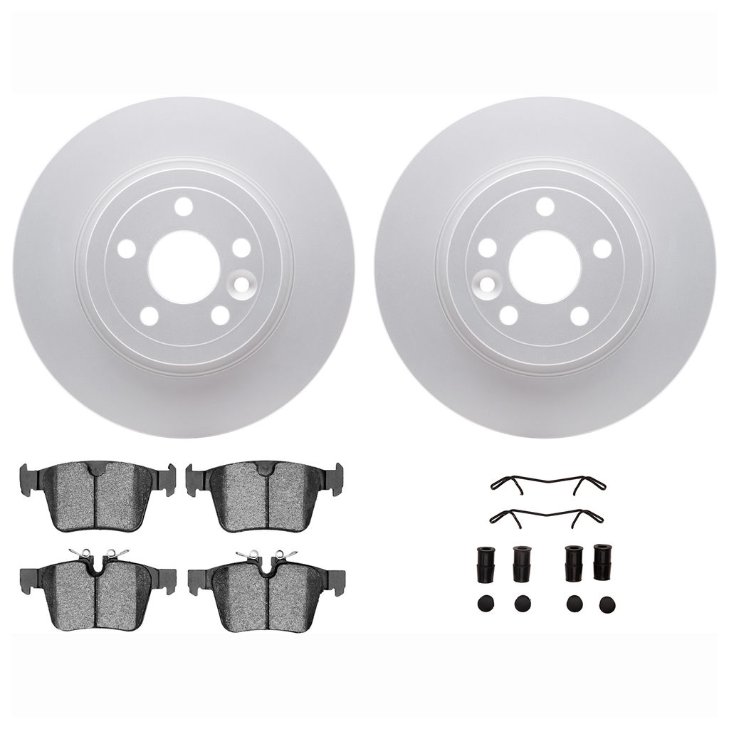 Dynamic Friction 4612-11027 - Brake Kit - Geostop Rotors and 5000 Euro Ceramic Brake Pads with Hardware