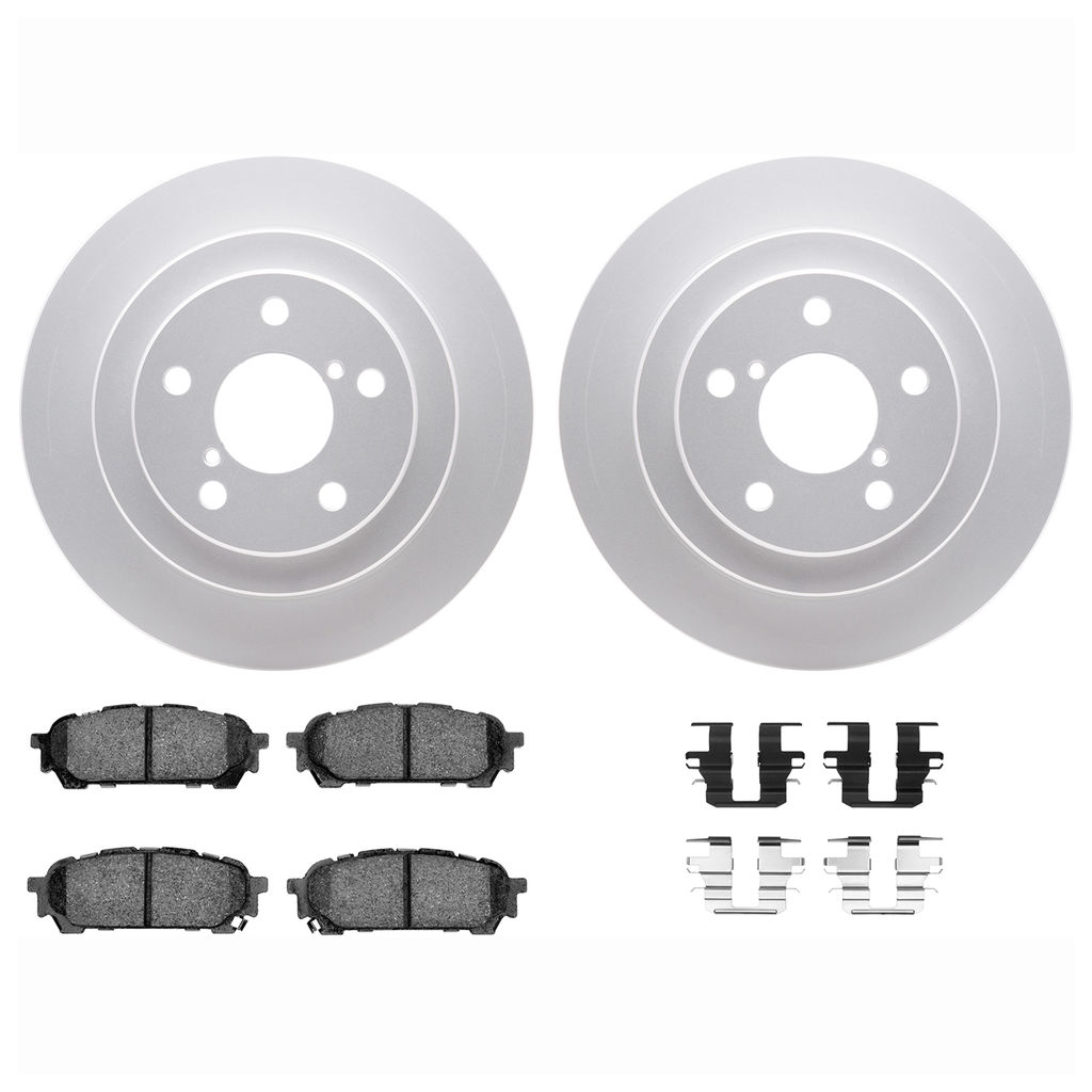 Dynamic Friction 4612-13002 - Brake Kit - Geostop Rotors and 5000 Euro Ceramic Brake Pads with Hardware