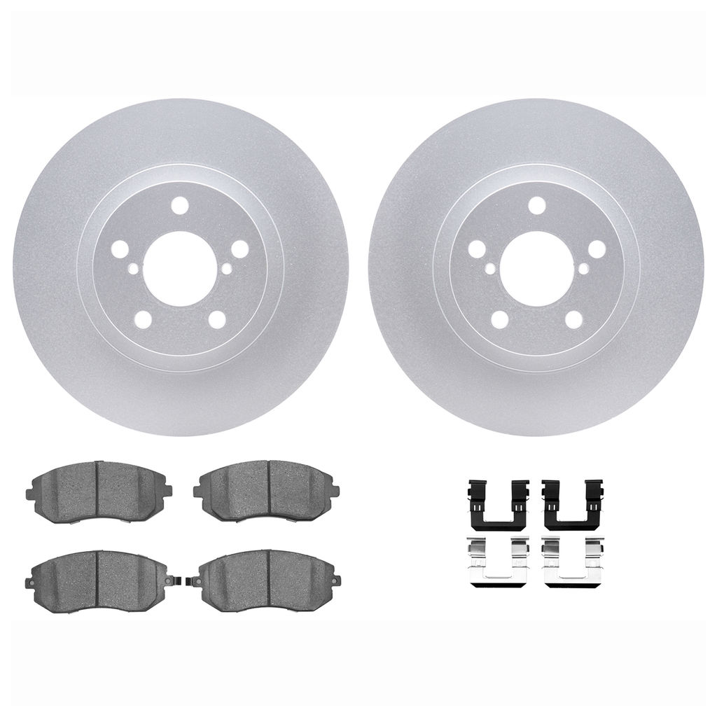 Dynamic Friction 4612-13007 - Brake Kit - Geostop Rotors and 5000 Euro Ceramic Brake Pads with Hardware