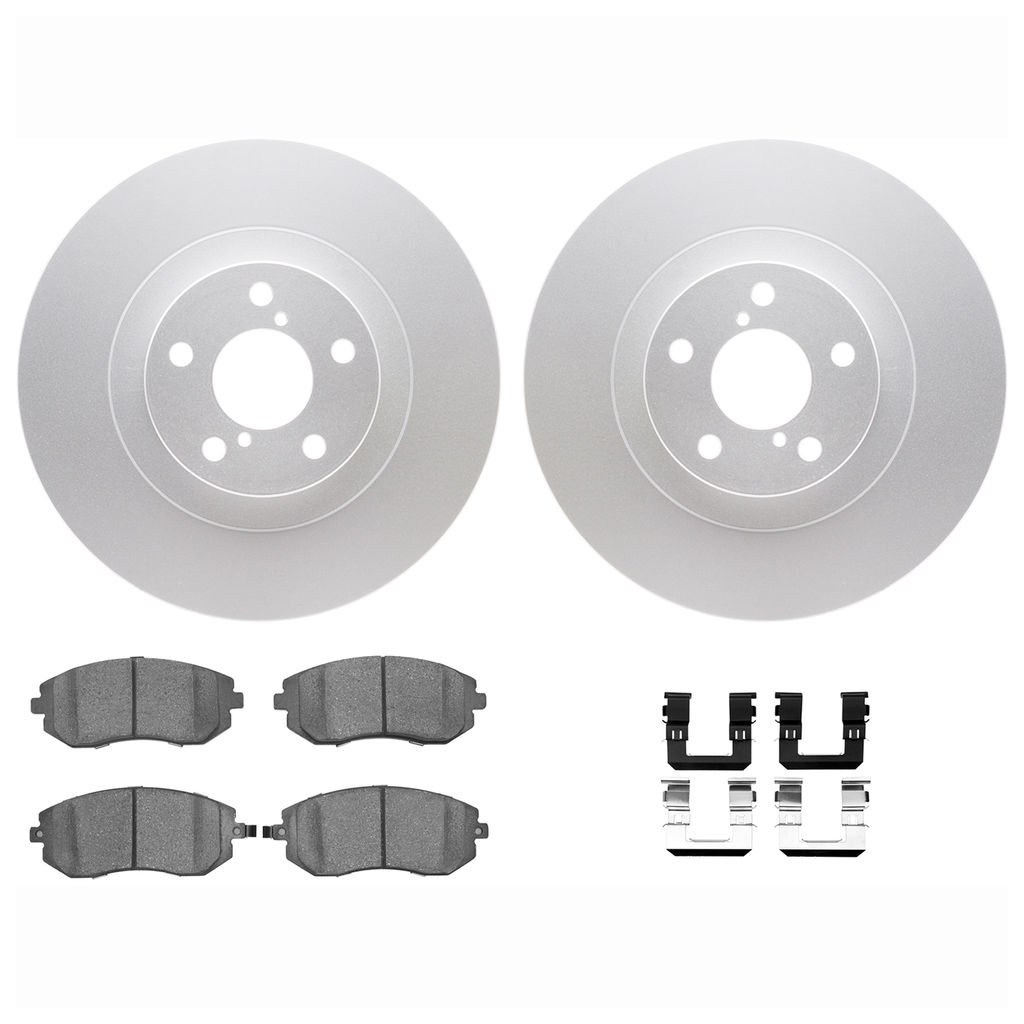 Dynamic Friction 4612-13021 - Brake Kit - Geostop Rotors and 5000 Euro Ceramic Brake Pads with Hardware