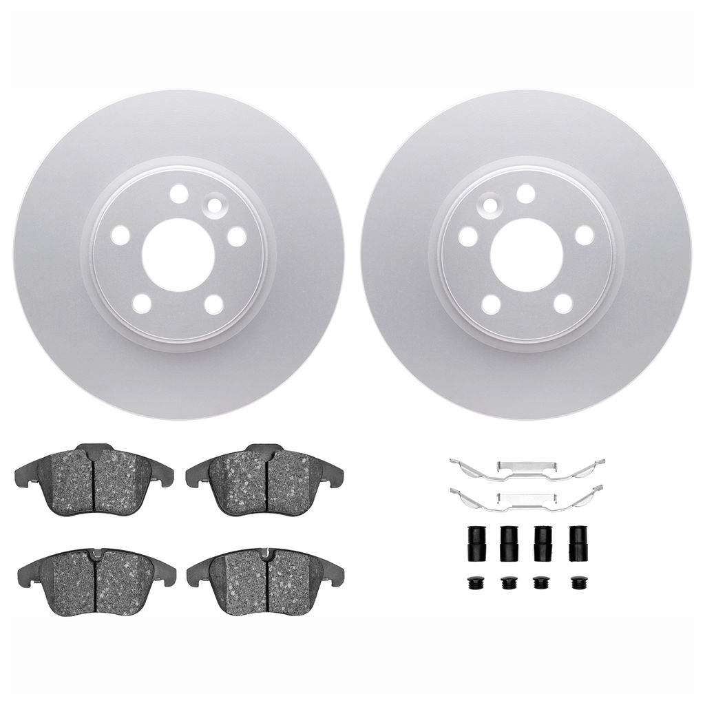 Dynamic Friction 4612-27026 - Brake Kit - Geostop Rotors and 5000 Euro Ceramic Brake Pads with Hardware