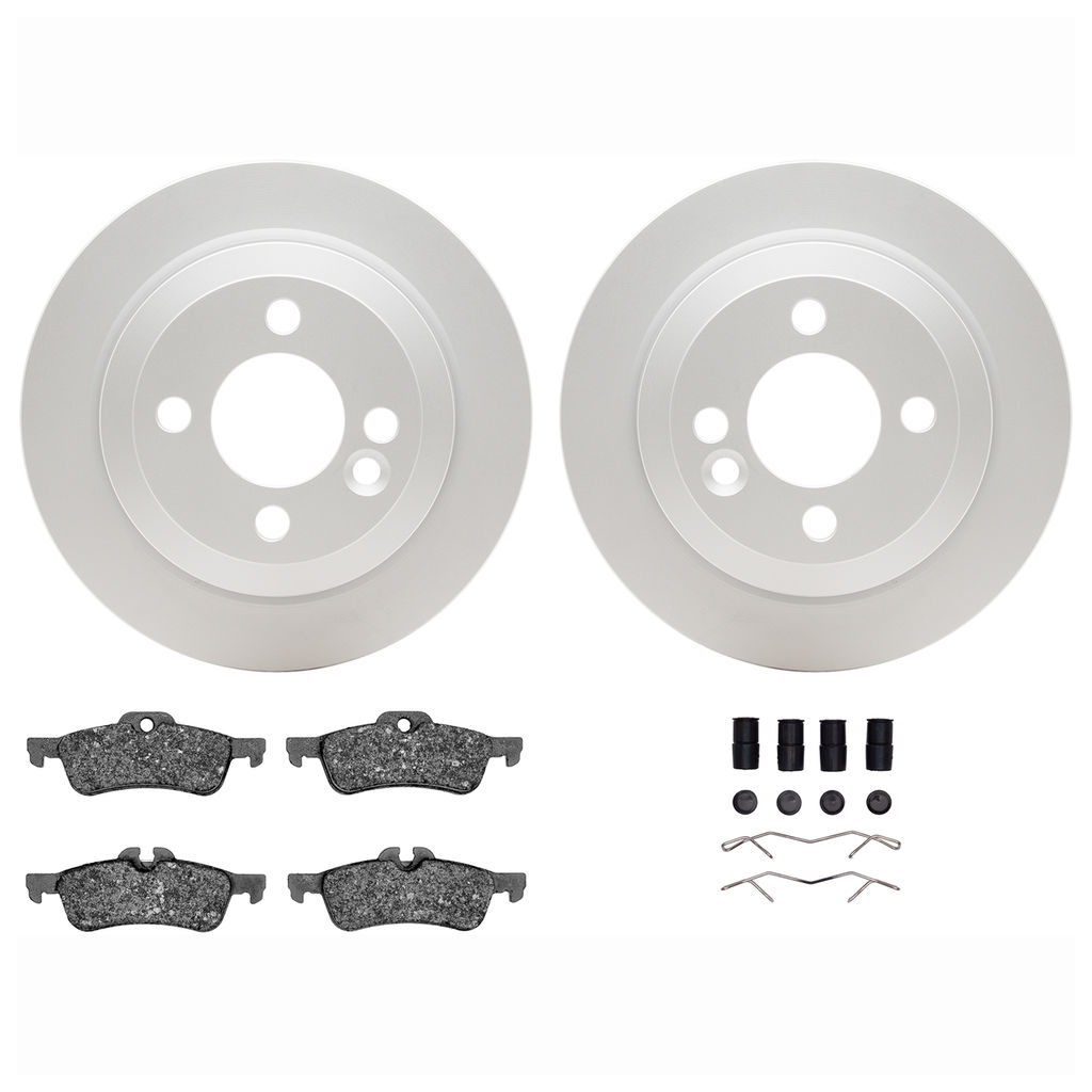 Dynamic Friction 4612-32000 - Brake Kit - Geostop Rotors and 5000 Euro Ceramic Brake Pads with Hardware