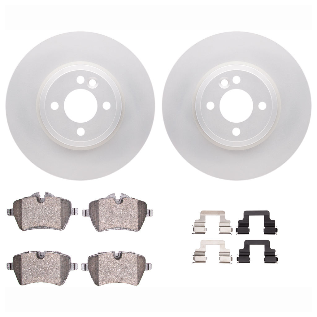 Dynamic Friction 4612-32002 - Brake Kit - Geostop Rotors and 5000 Euro Ceramic Brake Pads with Hardware