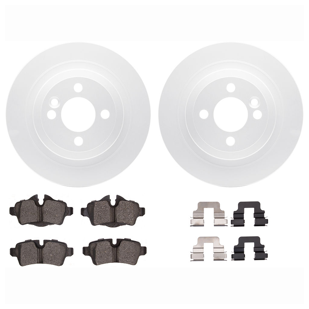 Dynamic Friction 4612-32008 - Brake Kit - Geostop Rotors and 5000 Euro Ceramic Brake Pads with Hardware