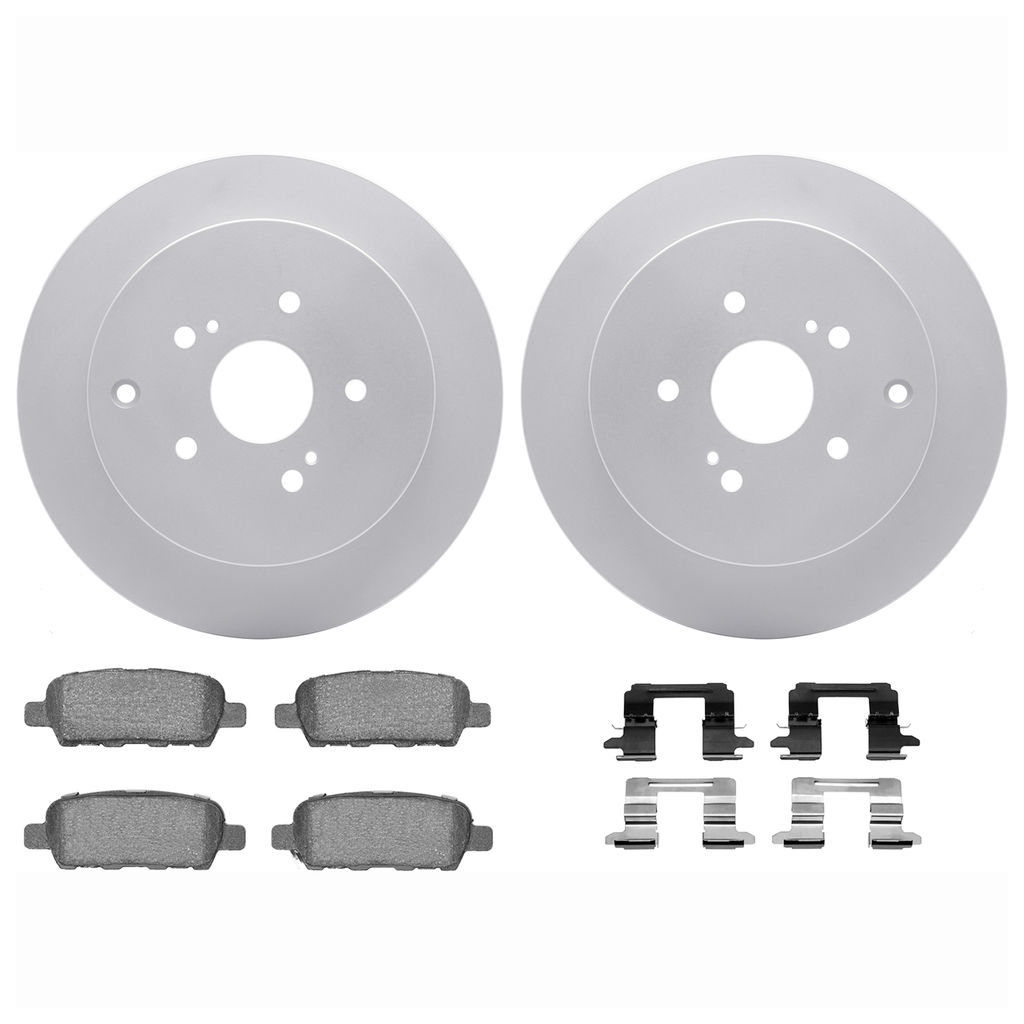 Dynamic Friction 4612-01000 - Brake Kit - Geostop Rotors and 5000 Euro Ceramic Brake Pads with Hardware