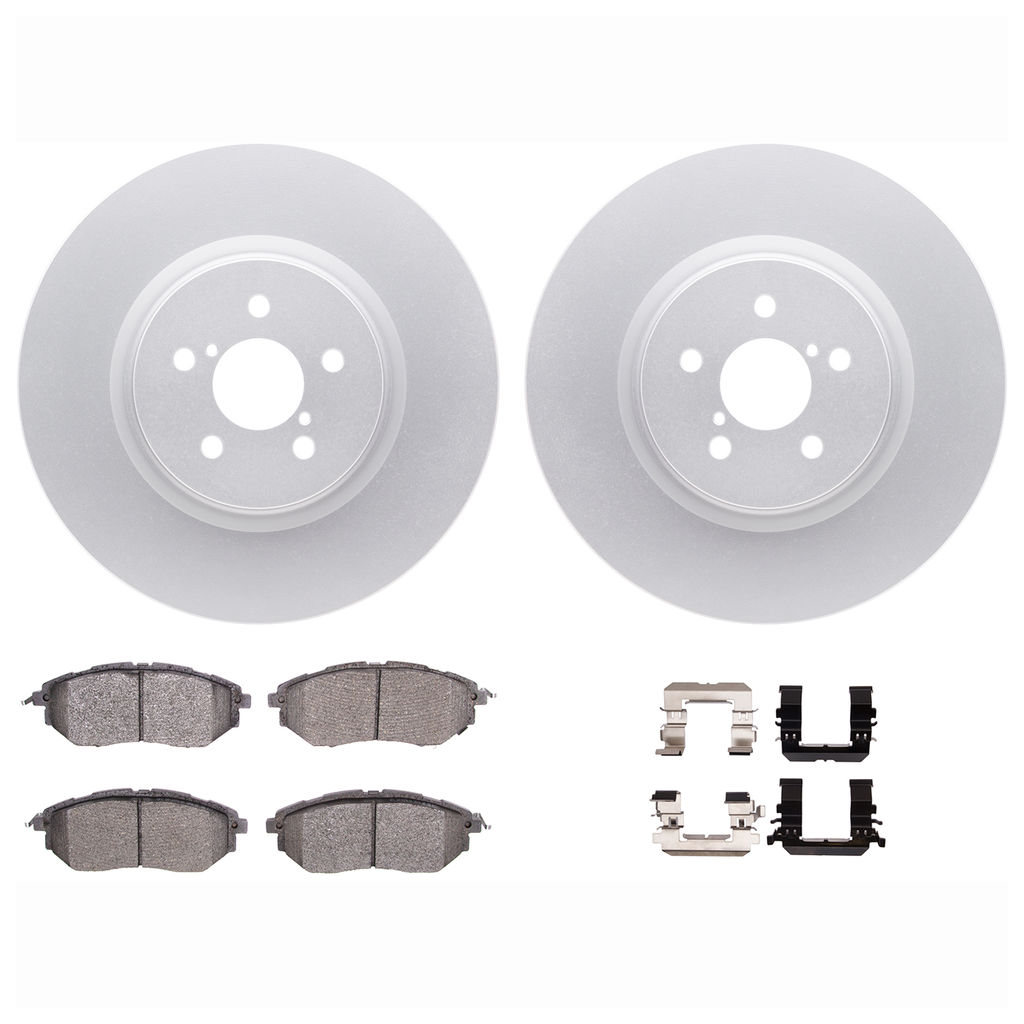 Dynamic Friction 4612-13017 - Brake Kit - Geostop Rotors and 5000 Euro Ceramic Brake Pads with Hardware